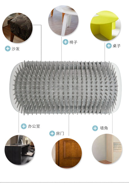 Cat Self Groomer with Catnip Wall Corner Scratcher Comb Soft Grooming Massage Brush Toy Scratch Massager Tool for Kitten Puppy