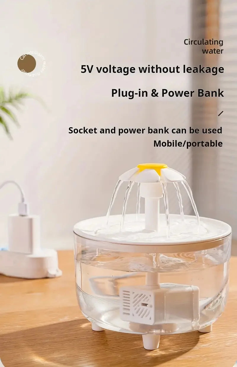 5V USB Powered Whisper-Quiet Automatic Pet Water Fountainfor Cats dog - Food-Grade Pp Material, Low Voltage Operation