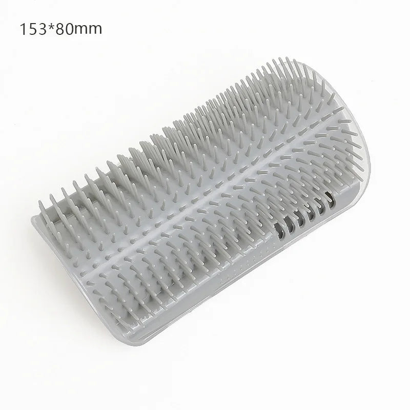 Cat Self Groomer with Catnip Wall Corner Scratcher Comb Soft Grooming Massage Brush Toy Scratch Massager Tool for Kitten Puppy