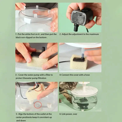 5V USB Powered Whisper-Quiet Automatic Pet Water Fountainfor Cats dog - Food-Grade Pp Material, Low Voltage Operation