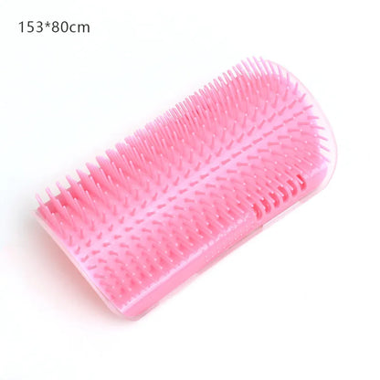 Cat Self Groomer with Catnip Wall Corner Scratcher Comb Soft Grooming Massage Brush Toy Scratch Massager Tool for Kitten Puppy