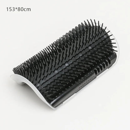Cat Self Groomer with Catnip Wall Corner Scratcher Comb Soft Grooming Massage Brush Toy Scratch Massager Tool for Kitten Puppy