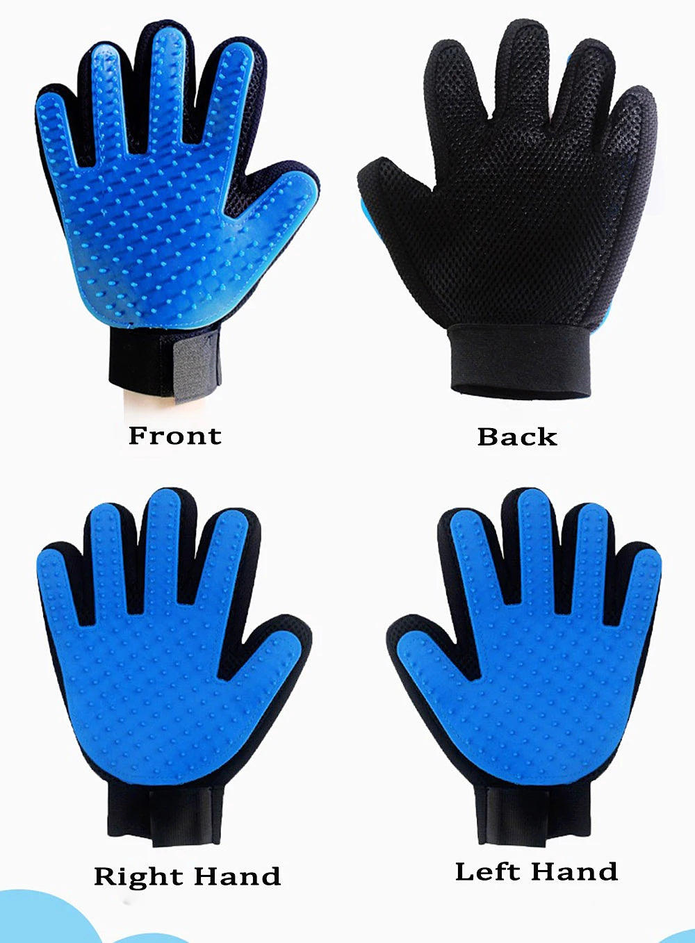 Pet Hair Remover Gloves Cat Dog Massage Bathing Cleaning Grooming Supplies Silicone Hair Sticking Removal Brush